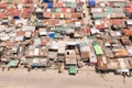 Streets of poor areas in Manila. The roofs of houses and the life of people in the big city. Poor districts of Manila Royalty Free Stock Photo