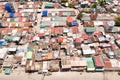 Streets of poor areas in Manila. The roofs of houses and the life of people in the big city. Poor districts of Manila Royalty Free Stock Photo