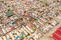 Streets of poor areas in Manila. The roofs of houses and the life of people in the big city. Poor districts of Manila, view from Royalty Free Stock Photo