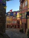 Streets of Porto Portugal decorated for celebration of Sain John Royalty Free Stock Photo