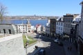 The streets of Quebec city the historic French Colonial fort town on the Saint Lawrence river