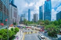 Streets or roads in Hong Kong Downtown, republic of china. Financial district and business centers in smart urban city in Asia. Royalty Free Stock Photo