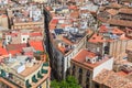 Streets and rooftops of old Barcelona