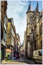 The streets of Rouen, Normandy, France Royalty Free Stock Photo