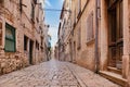 Streets of Rovinj old town, popular travel destination in Croatia Royalty Free Stock Photo