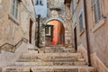 Streets of Rovinj old town, popular travel destination in Croatia Royalty Free Stock Photo