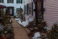 Salem, USA- March 03, 2019: Streets of Salem, City in Massachusetts It`s famous for its 1692 witch trials, during which several Royalty Free Stock Photo