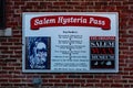 Salem, USA- March 03, 2019: Streets of Salem, City in Massachusetts It`s famous for its 1692 witch trials, during which several Royalty Free Stock Photo