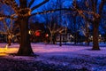 Salem, USA- March 03, 2019: Streets of Salem, City in Massachusetts It`s famous for its 1692 witch trials, during which several Royalty Free Stock Photo