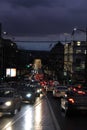 Streets of the Serbian capital at night. Belgrade.