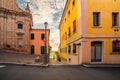 Streets of small hilltop village