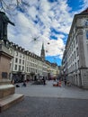 Streets of St. Gallen. The Charimg city and also Unesco heritage sites in Switzerland