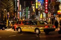 Streets and Taxy in Tokyo Royalty Free Stock Photo