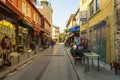 Streets in the tourist center of Istanbul, Turkey. Shops and cafes