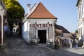 The streets of the tourist town of Szentendre with shops and restaurants. Royalty Free Stock Photo