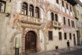 Streets of Trento, Italy and historic building - Casa Cazuffi Rella