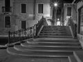 The streets of Venice Long exposure By Night Royalty Free Stock Photo