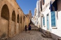 Streets and walls and fortress of the Medina of Sousse in Tunisia