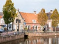 Streetscene of Hoogend and Grootzand in city of Sneek, Snits in Friesland, Netherlands