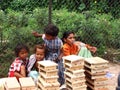 Streetside Indian Kids Royalty Free Stock Photo