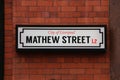 Streetsign. Mathew Street Royalty Free Stock Photo