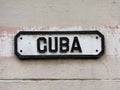 Streetsign at Old Havana in Cuba Royalty Free Stock Photo