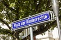 Streetsign platz der kinderrechte - place of childrens rights - in Wiesbaden