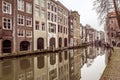 Streetview historical center of Utrecht the Netherlands Royalty Free Stock Photo
