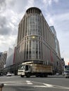 Streetview having commercial building in Tokyo, Japan