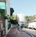 Streetview of Hong Kong middle school building entrance Royalty Free Stock Photo