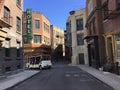 This is a streetview located on a studio lot simulating a historical town setting such as New York City where old movies