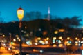 Streetview Night Boke Bokeh Blurred Background. Blurred Boke Bokeh Background Of City Night Illumination. Abstract