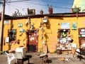 Streetview valparaiso chile colorful wall paintings Royalty Free Stock Photo