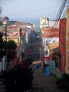 Streetview valparaiso chile colorful wall paintings Royalty Free Stock Photo