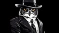 Streetwise Owl Detective: Graphic Novel Inspired Pop Art Illustration Royalty Free Stock Photo