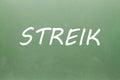 Streik written on blackboard Royalty Free Stock Photo