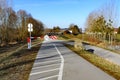Barrier on a cycle path in austria Royalty Free Stock Photo