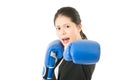 Strength Business woman boxing punching Royalty Free Stock Photo