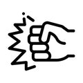 Strength Fist Punch Icon Vector Outline Illustration