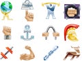 Strength Icon Set Series Design Elements Royalty Free Stock Photo