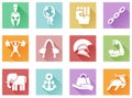 Strength icons flat shadow style