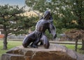 Strength of the Maker by Denny Haskew in the Garden of the Gilcrease Museum in Tulsa, Oklahoma. Royalty Free Stock Photo