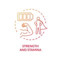 Strength and stamina red concept icon