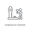 Strength tester linear icon. Modern outline Strength tester logo Royalty Free Stock Photo