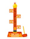 Strength tester. Test your strength amusement game. Vector illustration