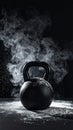 Strength Training Kettlebell with Intense Smoke Royalty Free Stock Photo