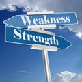 Strength and weakness signs Royalty Free Stock Photo