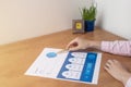 Strength Weaknesses Opportunities Threats Analysis Evaluation Strategy Concept. blue SWOT chart on office table with female hands Royalty Free Stock Photo