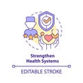 Strengthen health systems concept icon