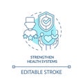 Strengthen health systems turquoise concept icon